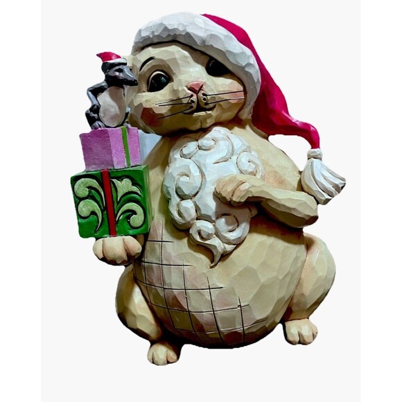Jim Shore Heartwood Creek Unwrap some snuggles Christmas Cat 4047693 Santa Hat - Picture 2 of 11